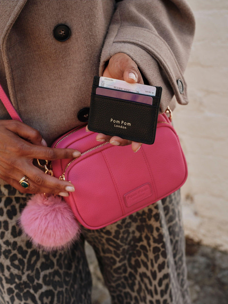 Chelsea Card Holder BCA '26 Black-Pom Pom London