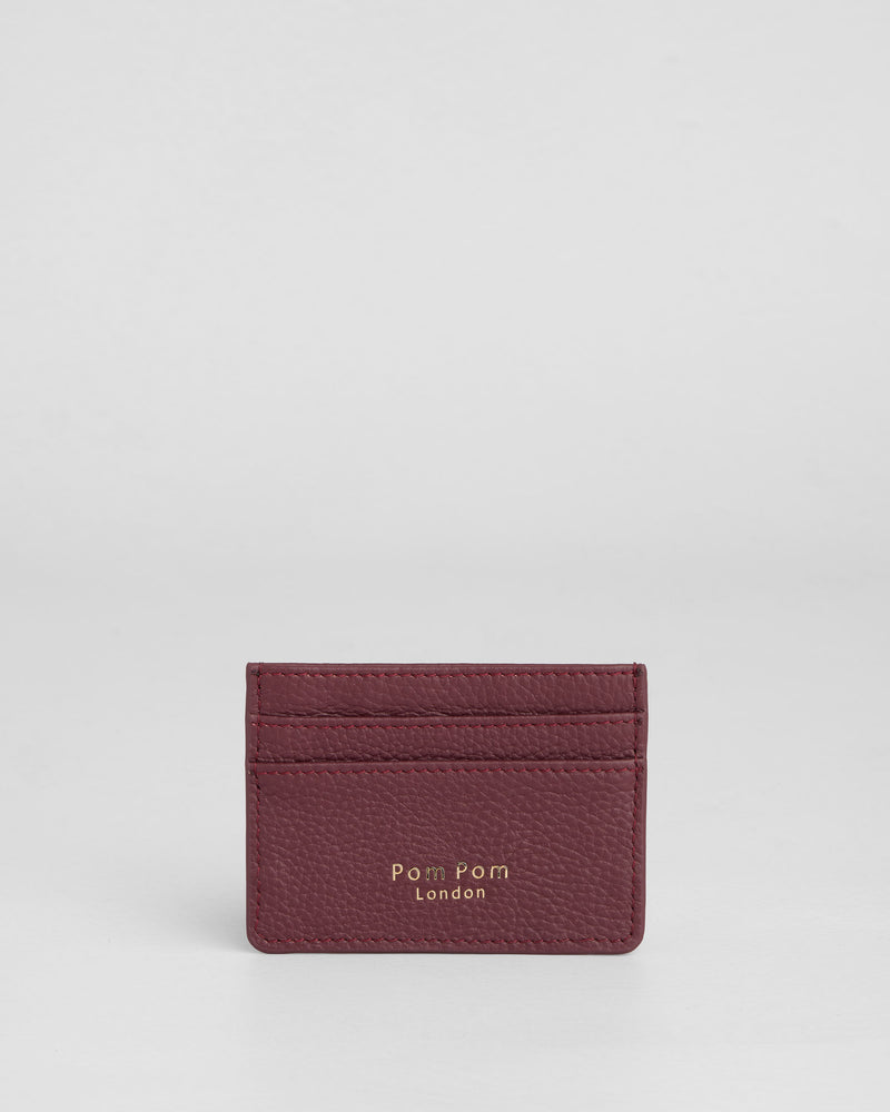 Chelsea Card Holder Dark Maroon-Pom Pom London