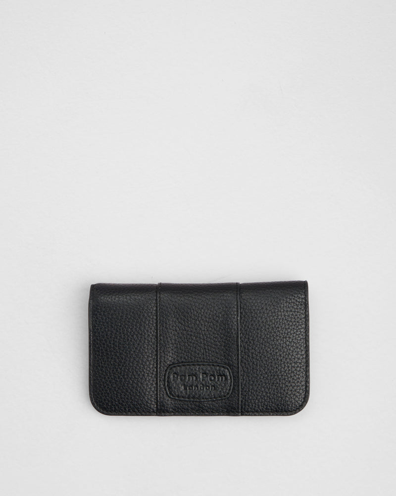 Chelsea Flat Wallet Black - Small-Pom Pom London