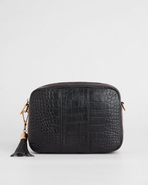 City Crossbody Bag Croc Black