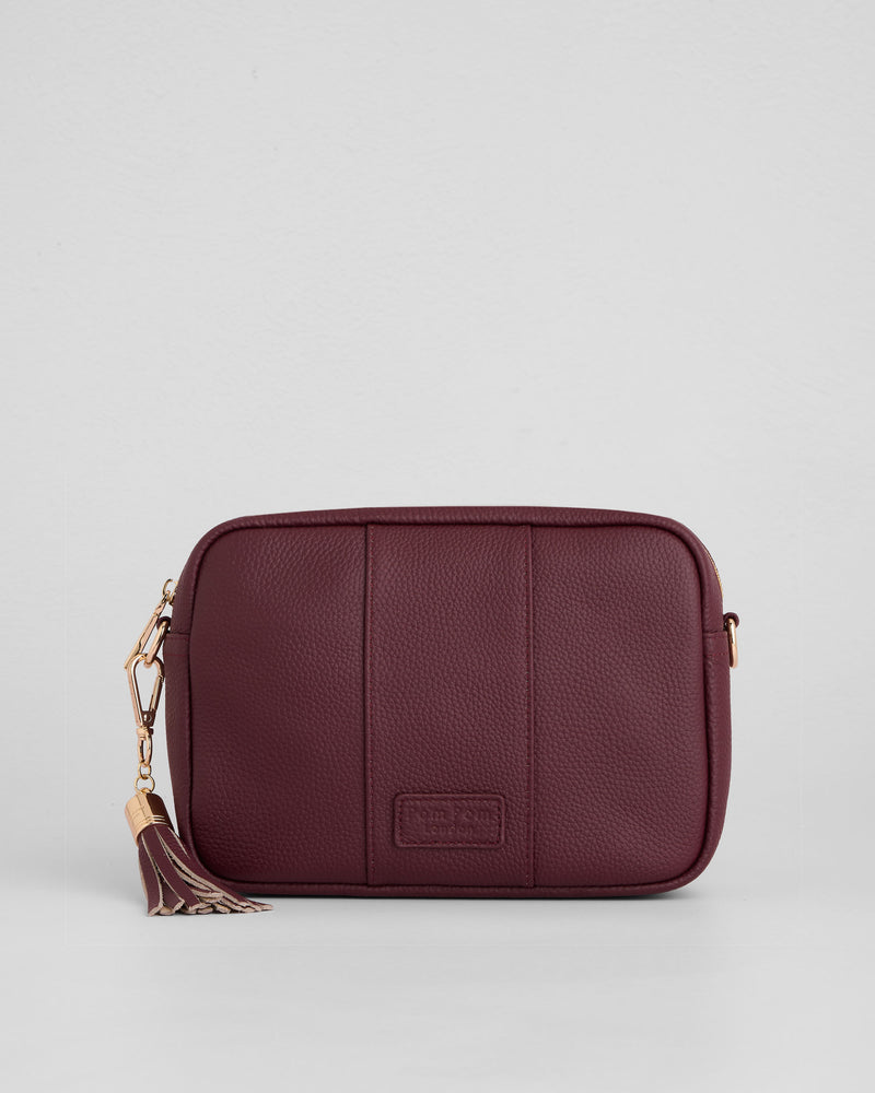 City Crossbody Bag Dark Maroon-Pom Pom London