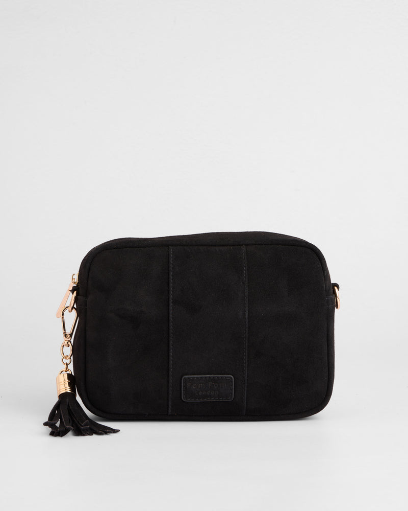 City Crossbody Bag Suede Black-Pom Pom London