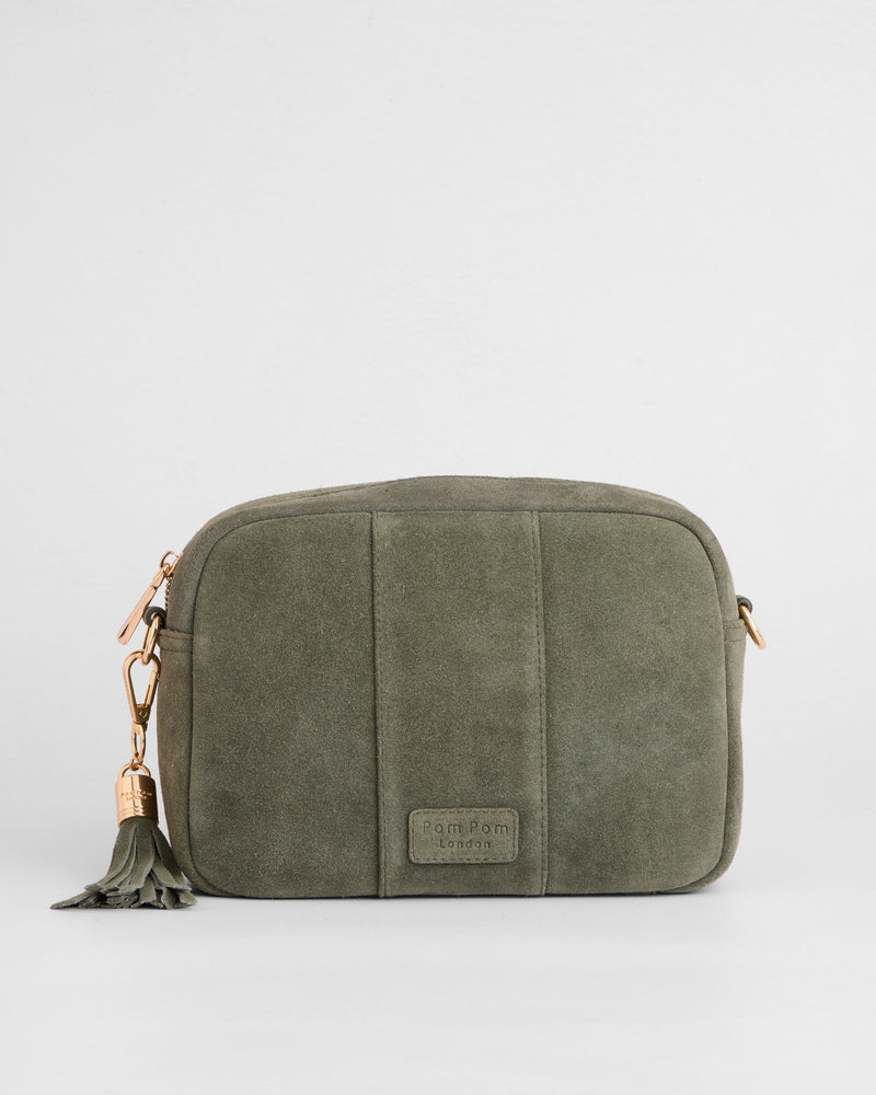 City Crossbody Bag Suede Herb Green-Pom Pom London