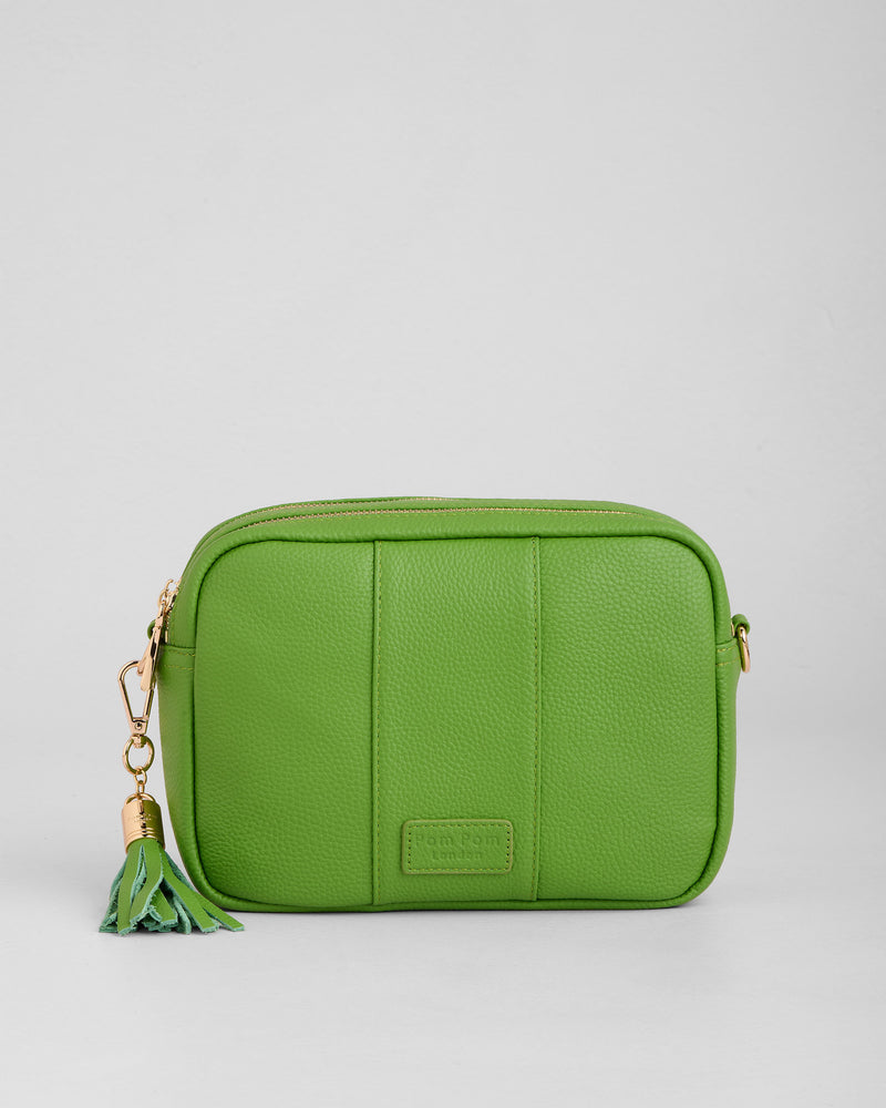 Frog Green City Duo Bag - full-grain leather bag | Pom Pom London