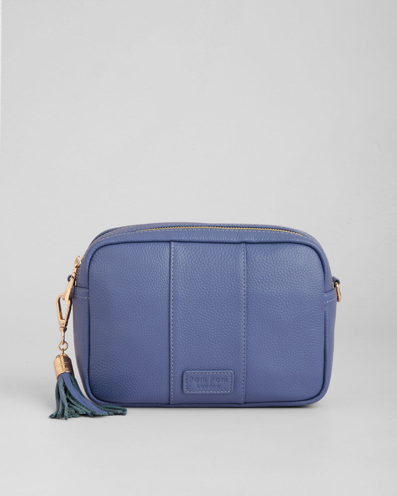 Lupin Blue City Duo Bag - full-grain leather bag | Pom Pom London