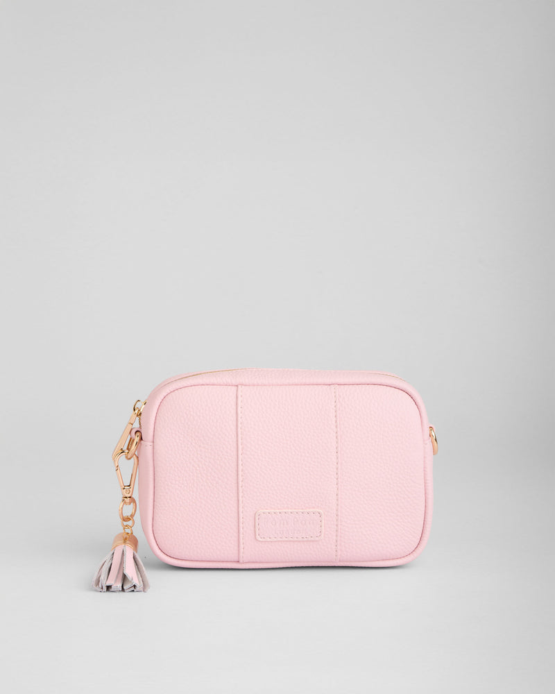 Cherry Blossom Pink City Mini Bag - full-grain leather bag | Pom Pom London