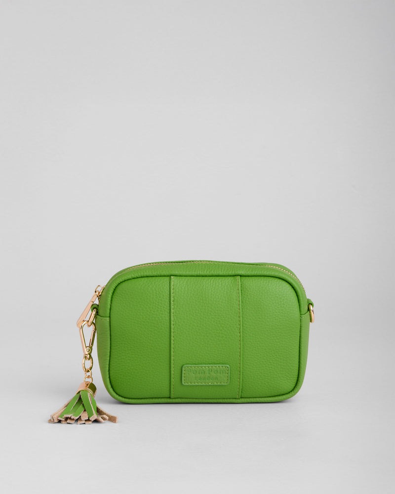 Frog Green City Mini Bag - full-grain leather bag | Pom Pom London