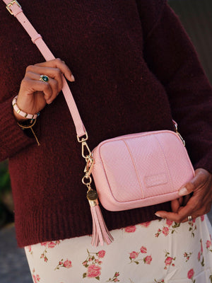 City MINI Crossbody Bag Snake Pink