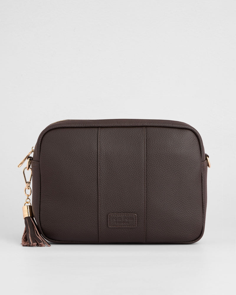 City Plus Crossbody Bag Chocolate Plum-Pom Pom London