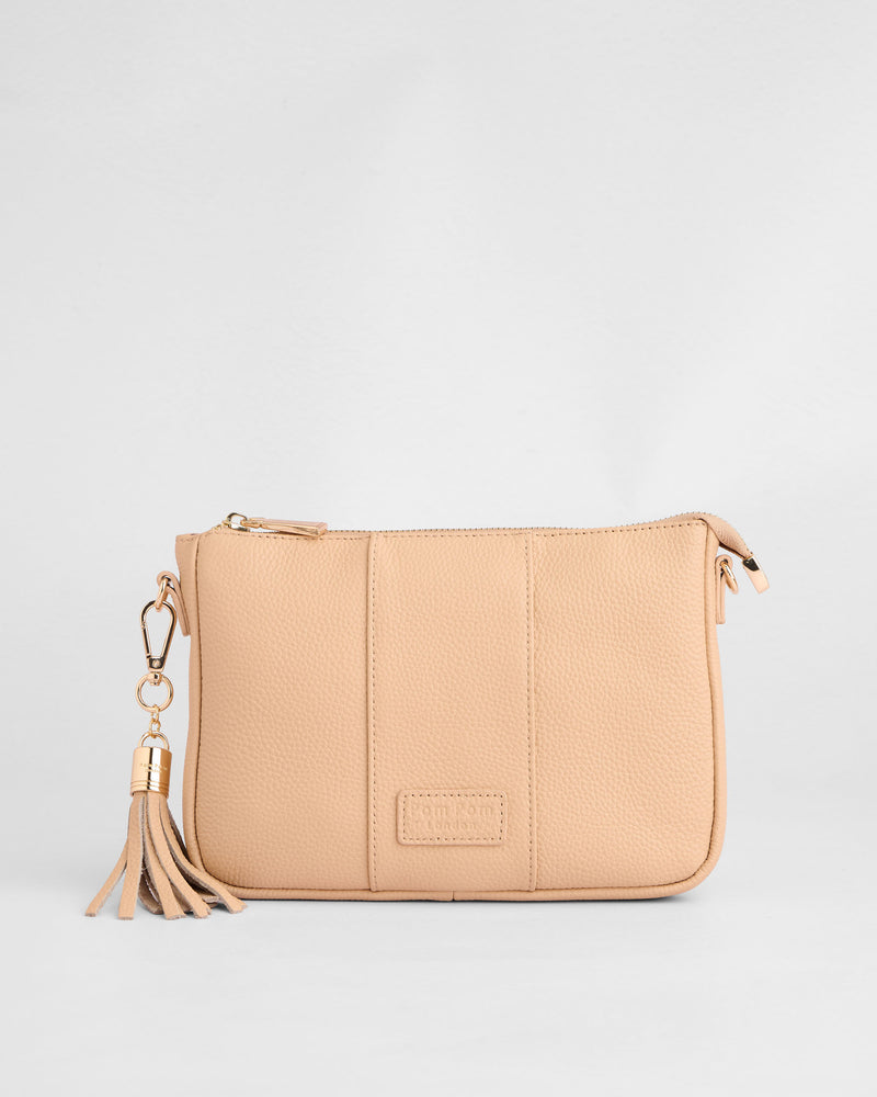 City Slim Crossbody Bag Almond Beige-Pom Pom London