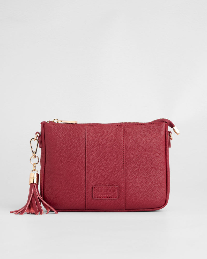 City Slim Crossbody Bag Burnt Rhubarb-Pom Pom London
