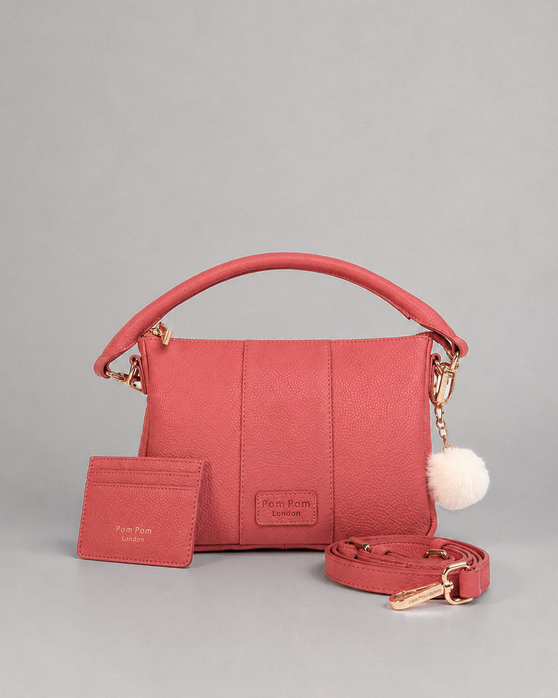 City Slim Crossbody Bag & Card Holder Rose Bundle-Pom Pom London