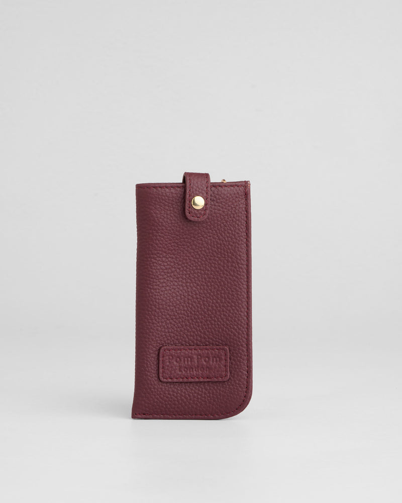 Grosvenor Glasses Case Dark Maroon-Pom Pom London