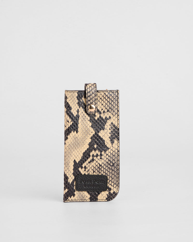 Grosvenor Glasses Case Snake Effect Monochrome-Pom Pom London