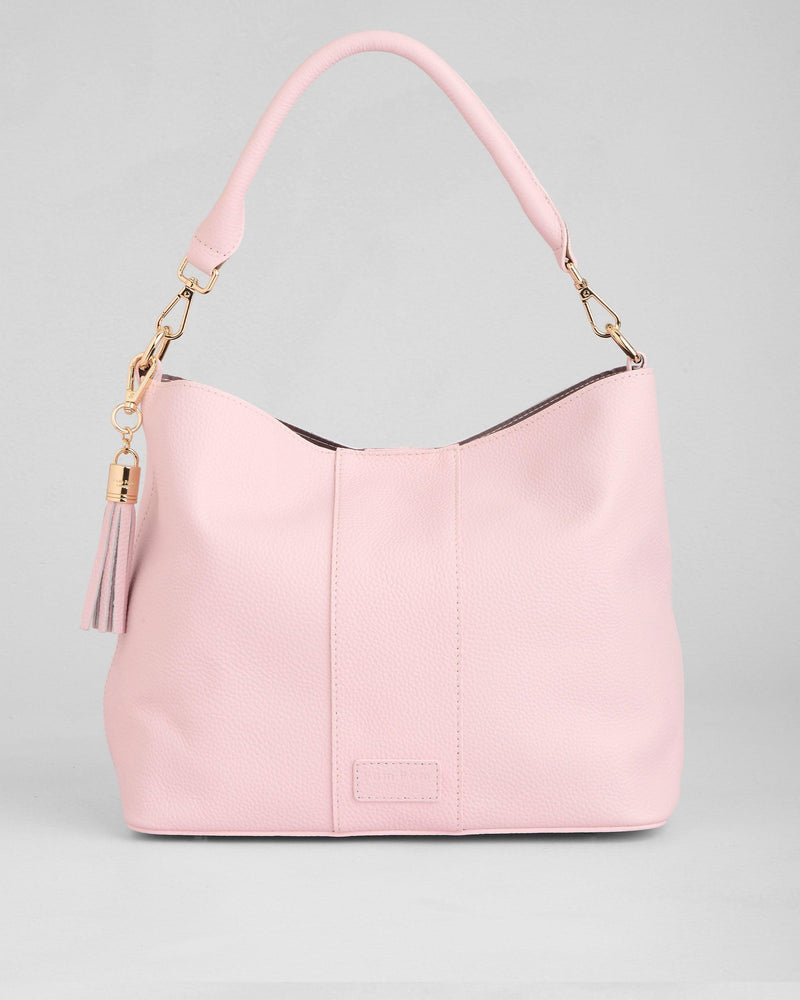 Cherry Blossom Pink Lambeth Plus Bag - full-grain leather bag | Pom Pom London