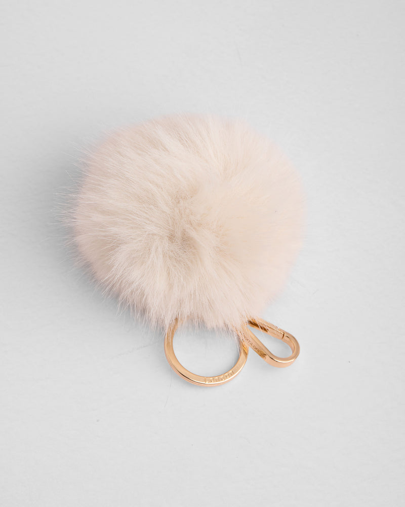 Large Pom Pom Keyring - Natural-Pom Pom London