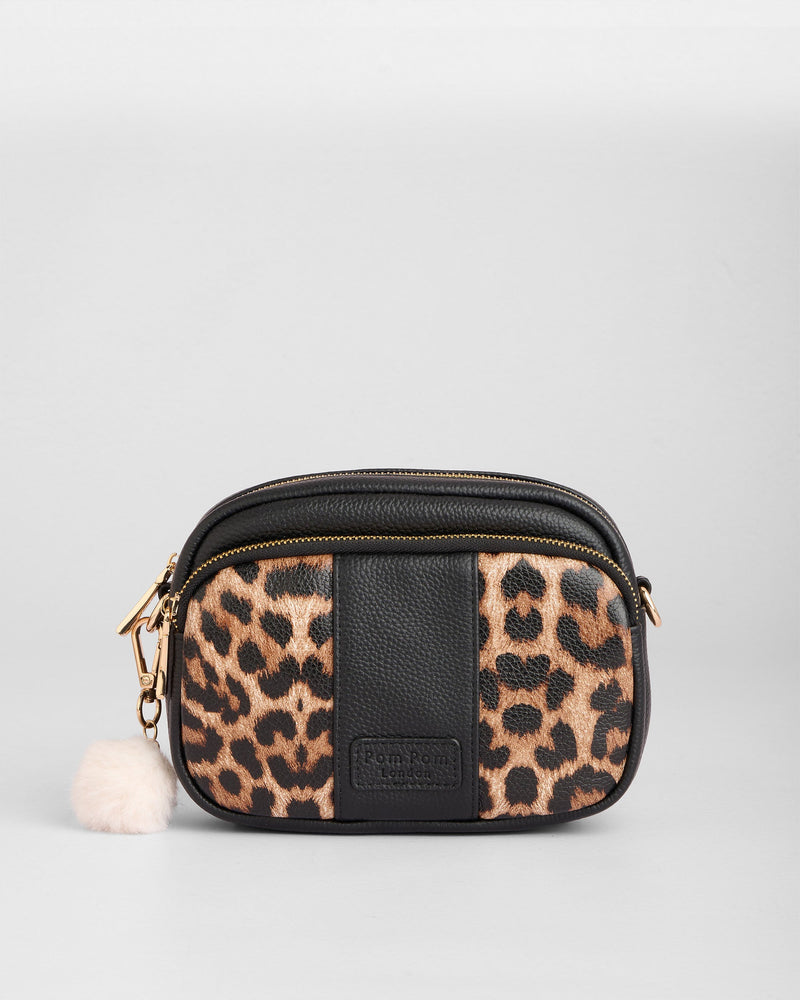 Original Bag Leopard Print Black & Accessories-Pom Pom London