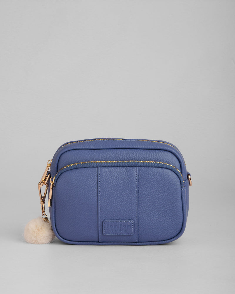 Lupin Blue Original Bag - full-grain leather bag | Pom Pom London