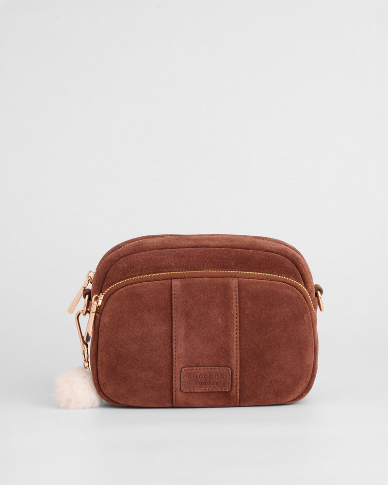 Original Bag Suede Chocolate & Accessories-Pom Pom London