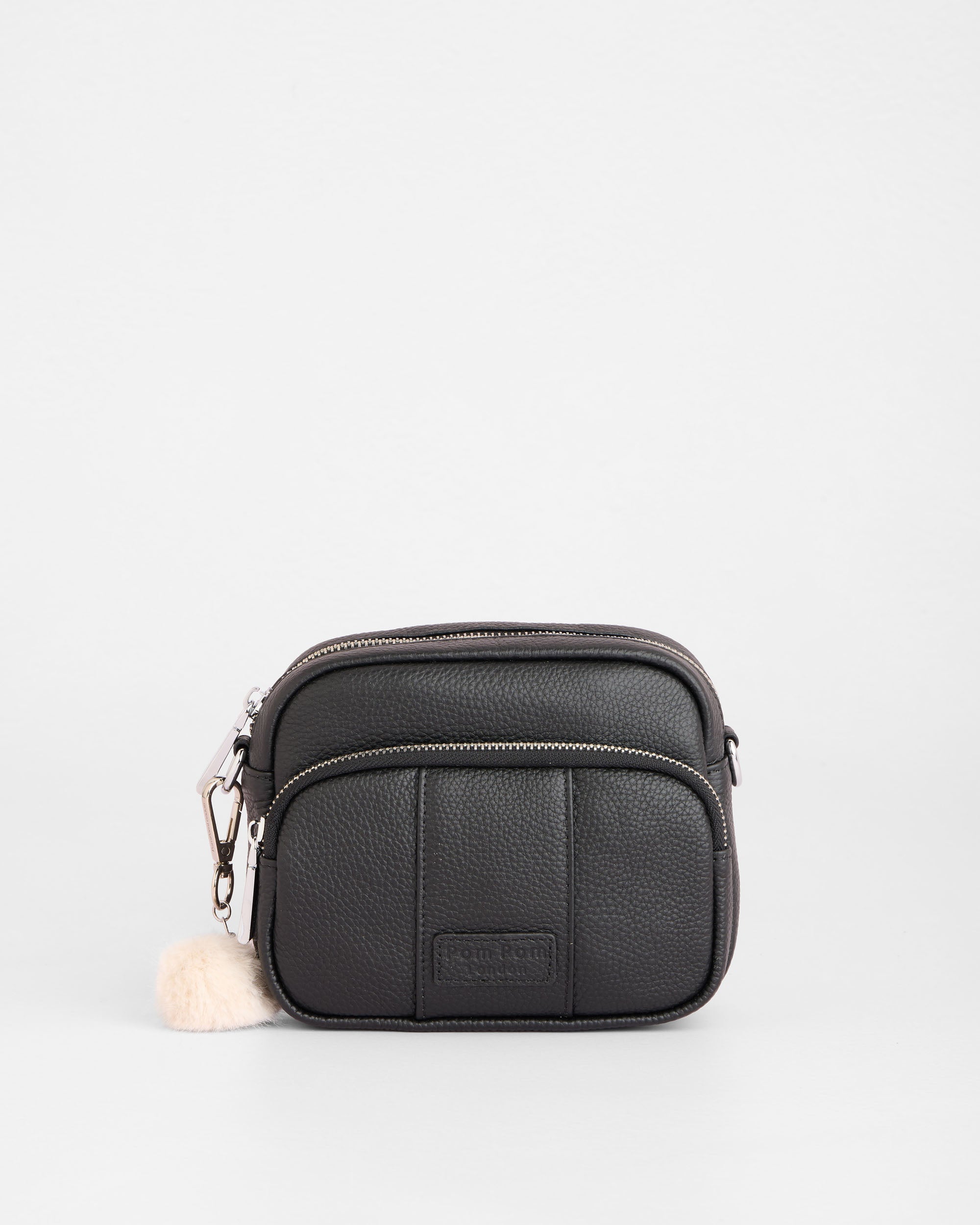 Original Mini Leather Crossbody Bag in Black Silver Hardware | Pom
