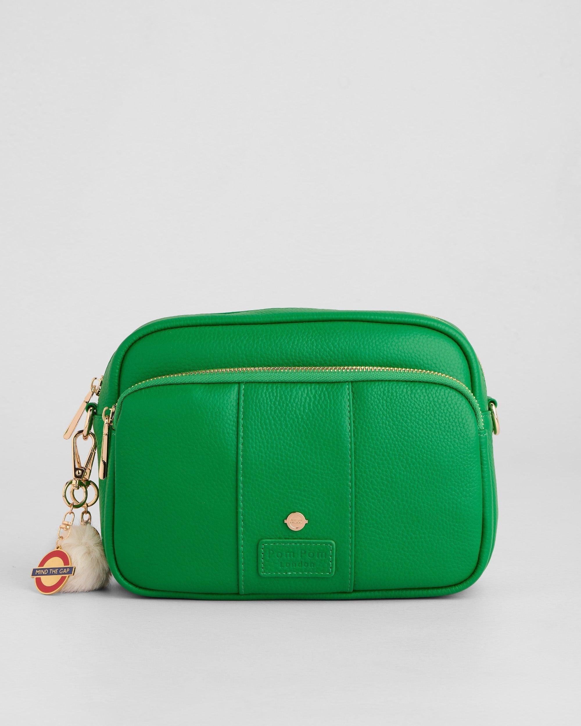pom Pom Pom London Original - Leather Crossbody Bag In Frog Green