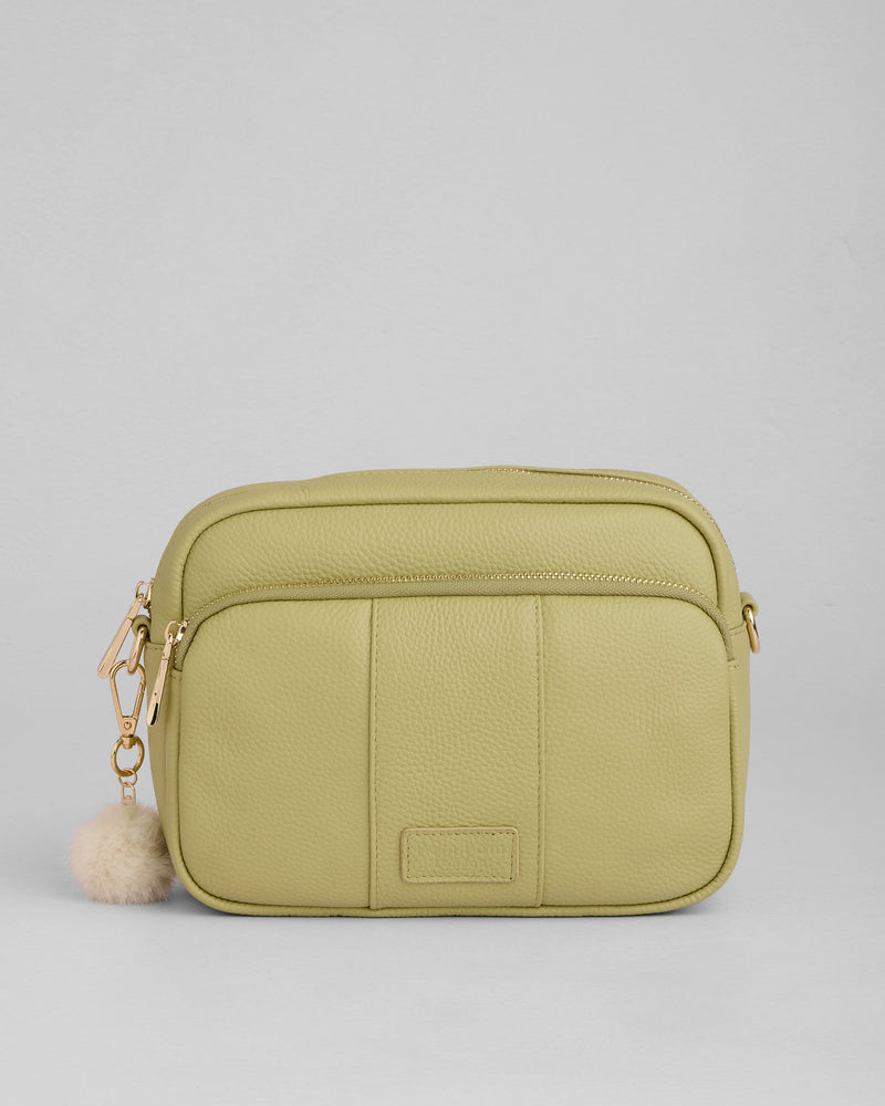 Pale Fern Original Plus Bag - full-grain leather bag | Pom Pom London