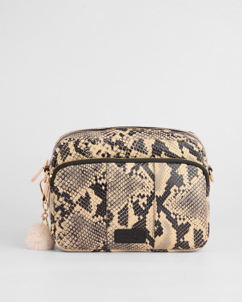 Original Plus Bag Snake Effect Monochrome & Accessories-Pom Pom London
