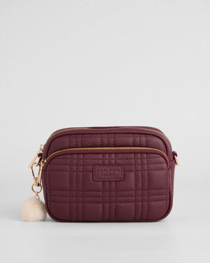 Original Square Quilted Bag Dark Maroon & Accessories