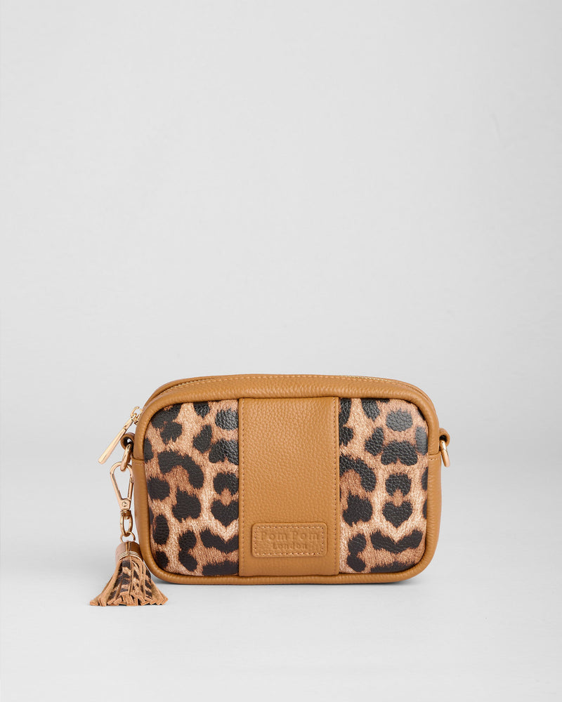 Pom Pom London City MINI Bag Leopard Print Maple-Pom Pom London