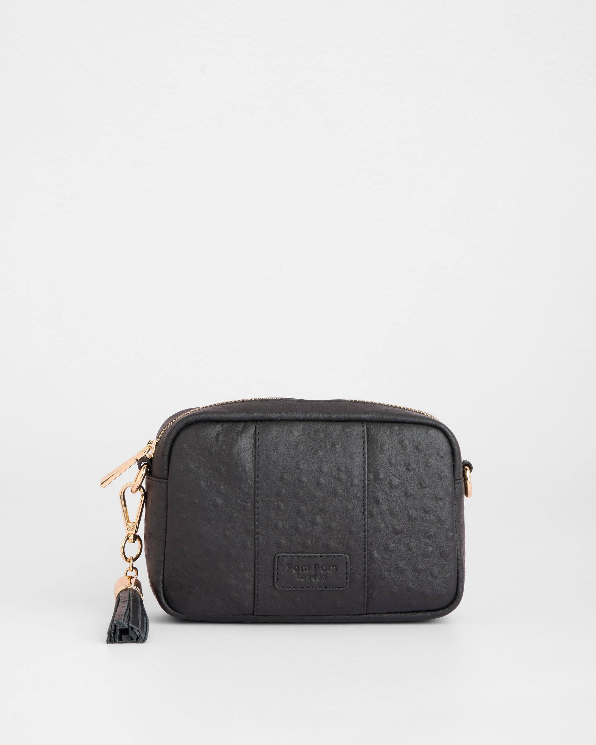 Pom Pom London City MINI Bag Ostrich Black