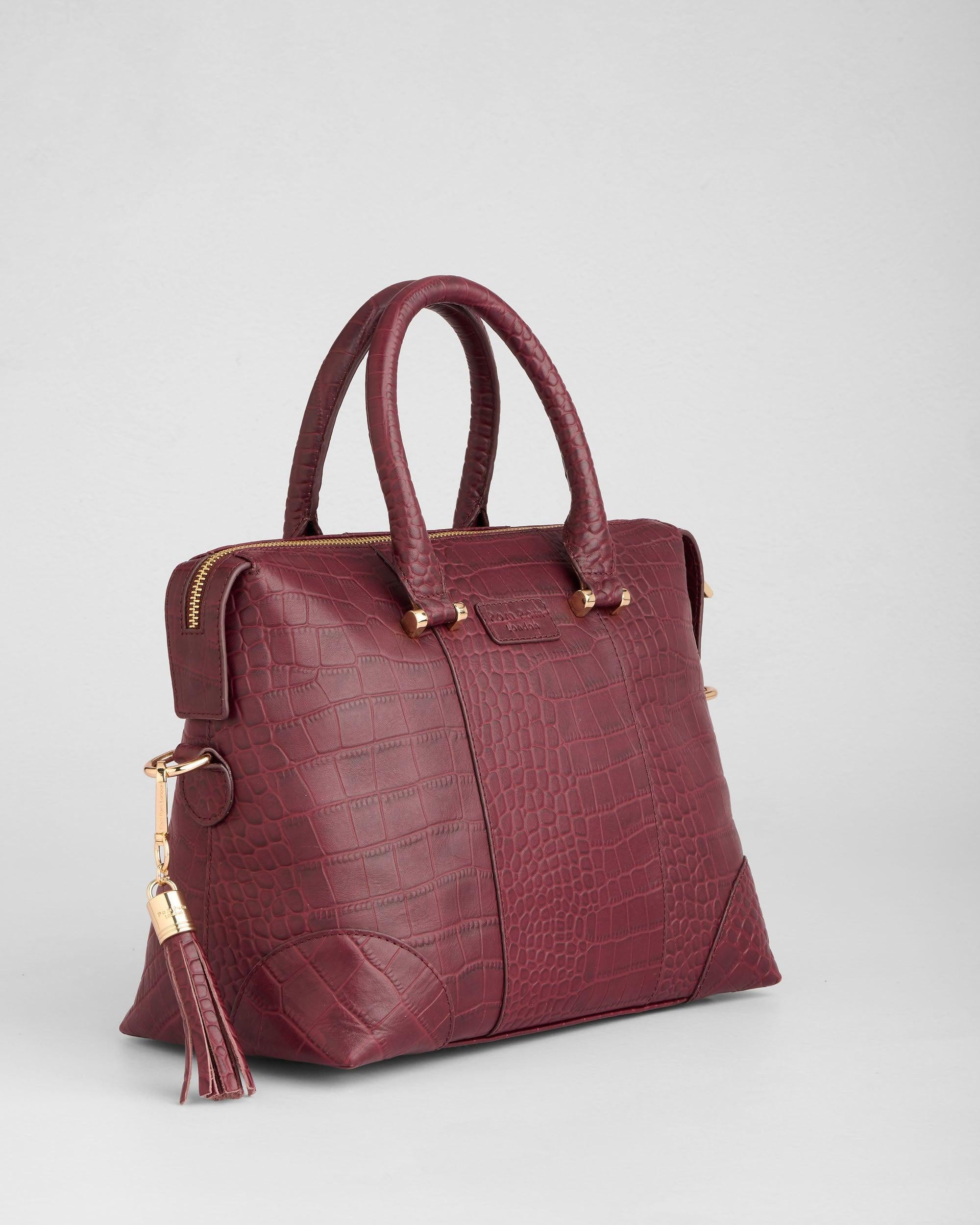 pom-po様御専用★クラシックハーモニーコートのみ＆ピクニックトート Pom Pom London Greenwich Bag Croc Red Mahogany