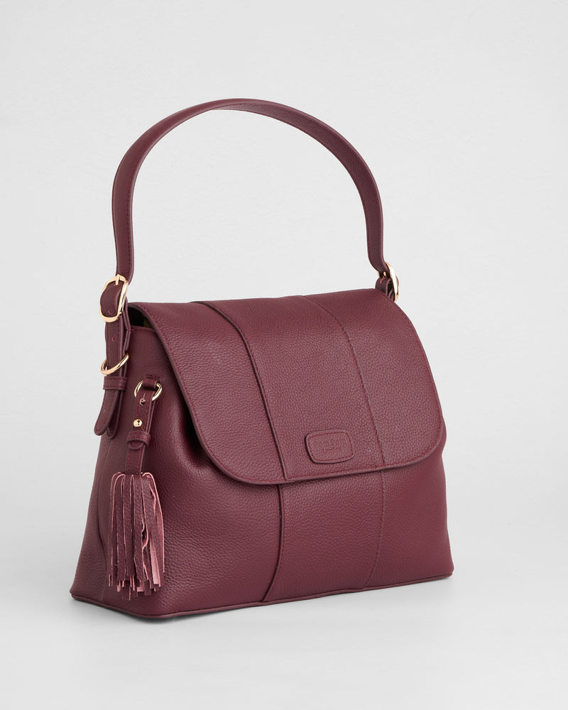 Pom Pom London Strand Bag Dark Maroon-Pom Pom London