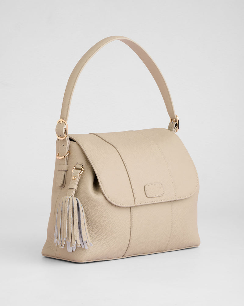 Pom Pom London Strand Bag Stone-Pom Pom London