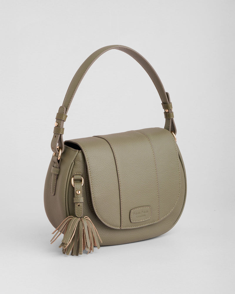 Pom Pom London Wilmington Bag Sage Green-Pom Pom London