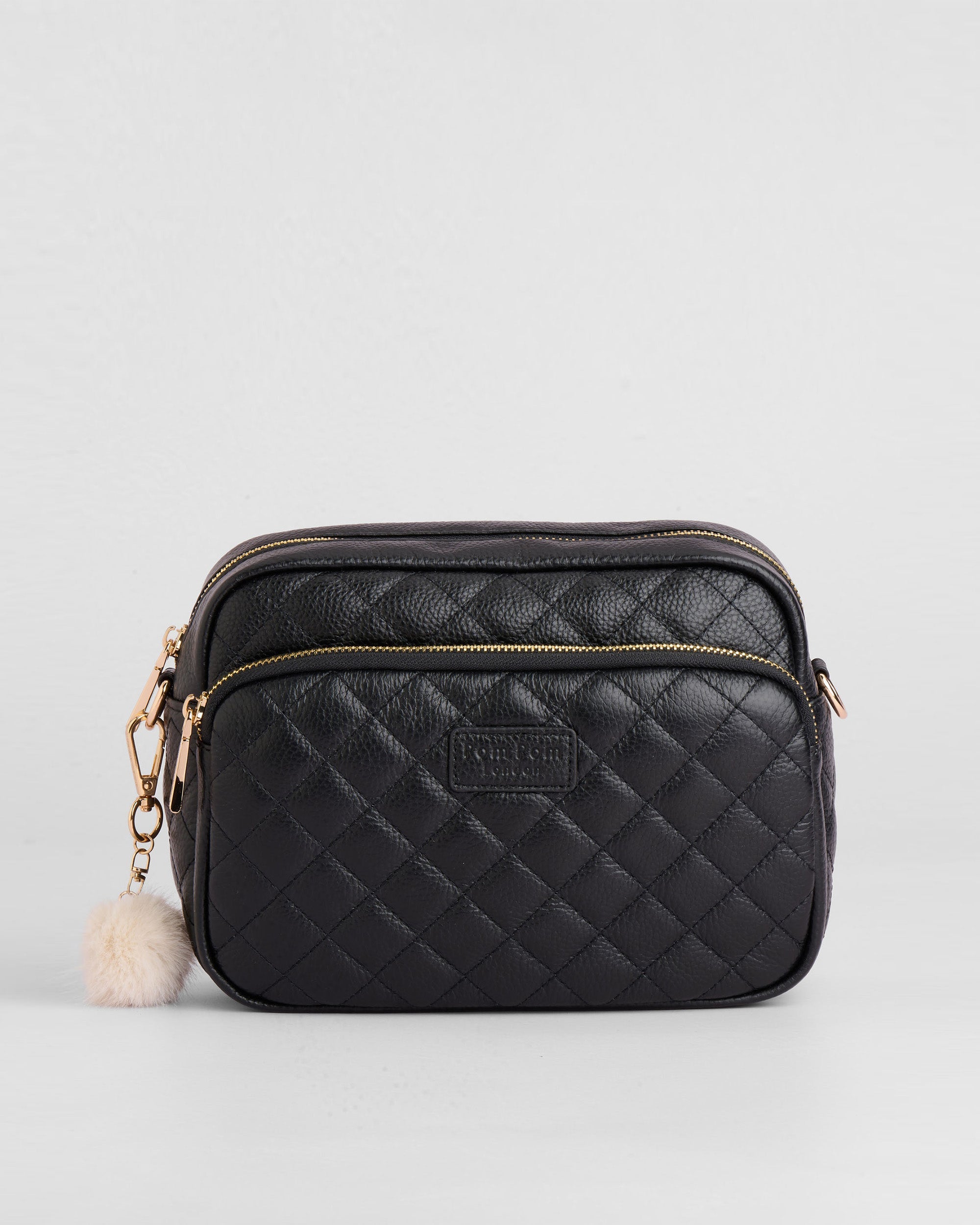 Original Plus - Quilted Leather Crossbody Bag In Black – Pom Pom