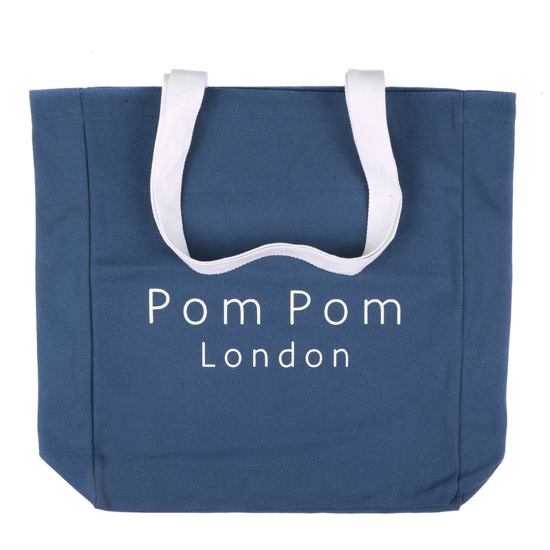 Shopping Tote Slate Blue-Pom Pom London