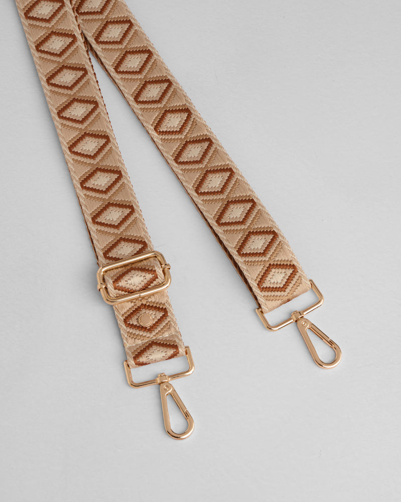 Almond Tribal Motif Crossbody Bag Strap by Pom Pom London