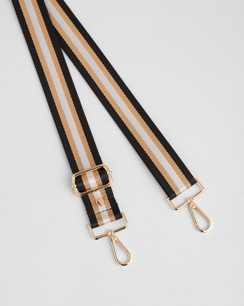 Strap Black Metallic Stripe-Pom Pom London