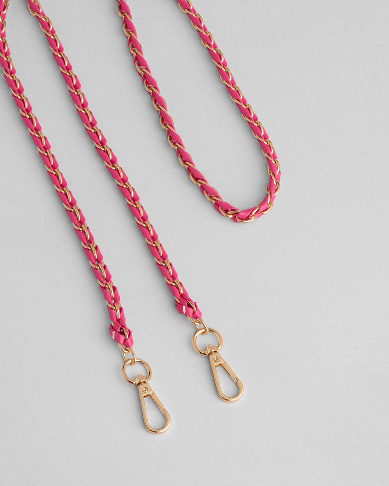 Strap Gold Chain Weave Azalea Pink-Pom Pom London