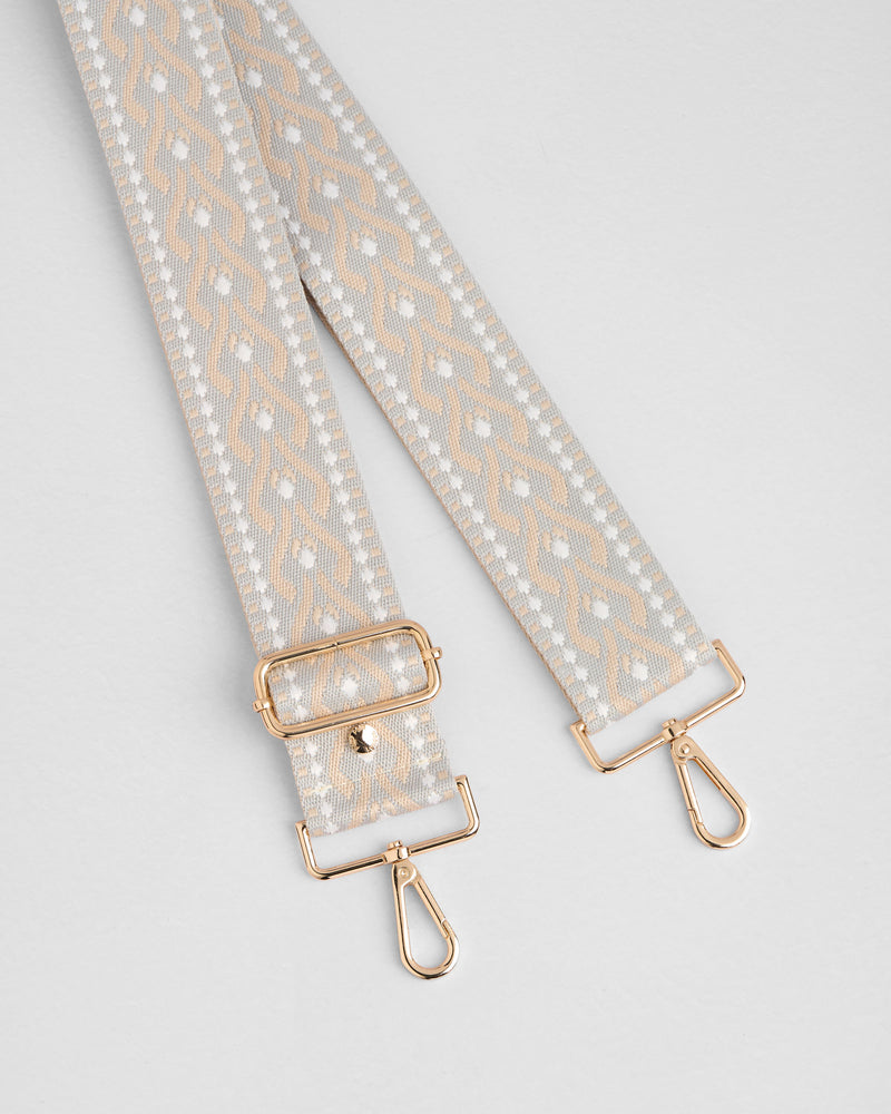 Grey Trellis Crossbody Bag Strap by Pom Pom London