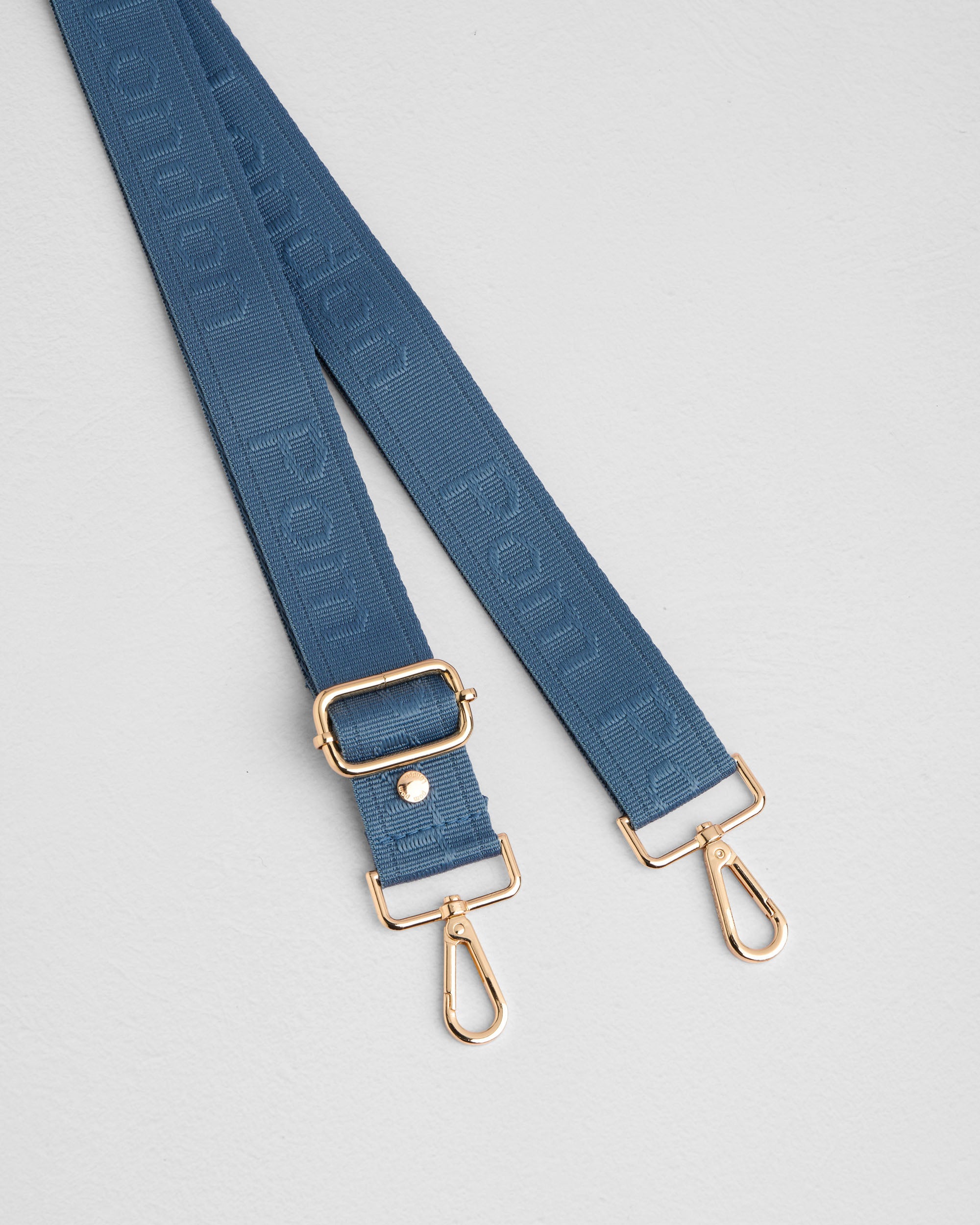 Crossbody Bag Strap Logo Slate Blue - Pom Pom London