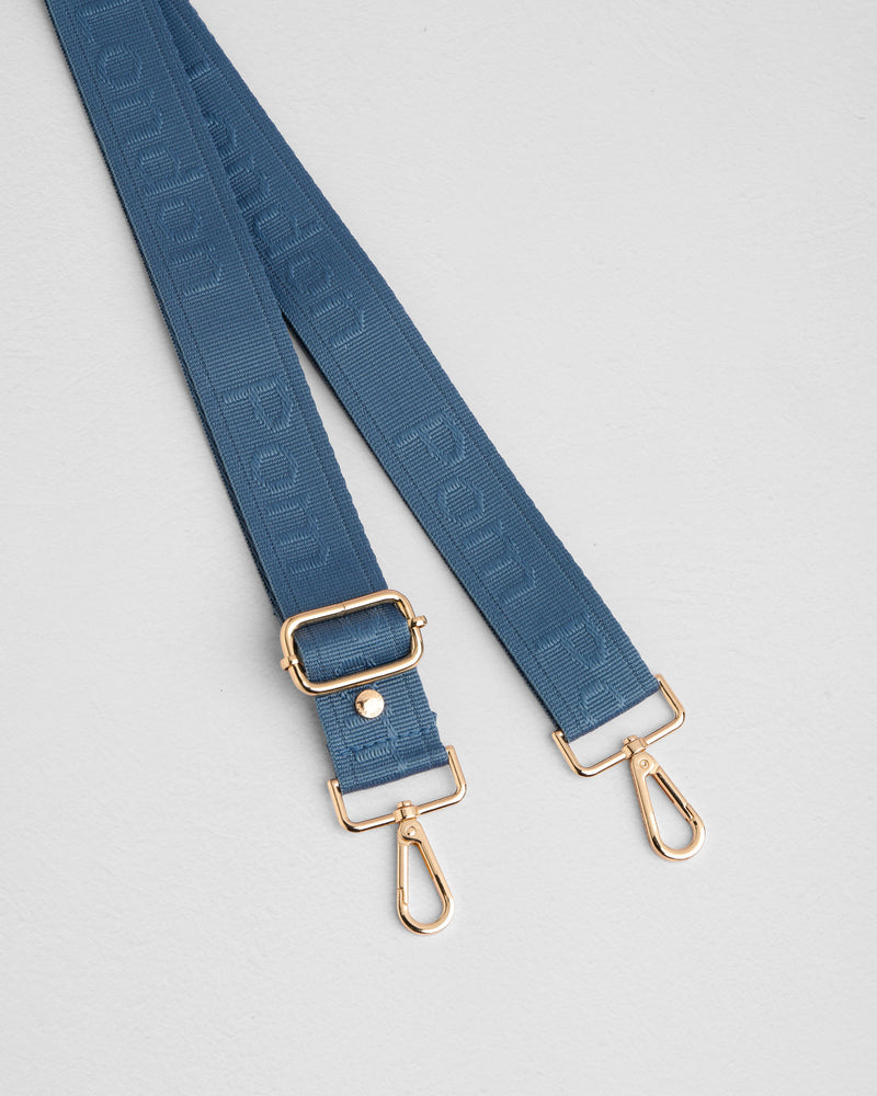 Strap Logo Slate Blue-Pom Pom London