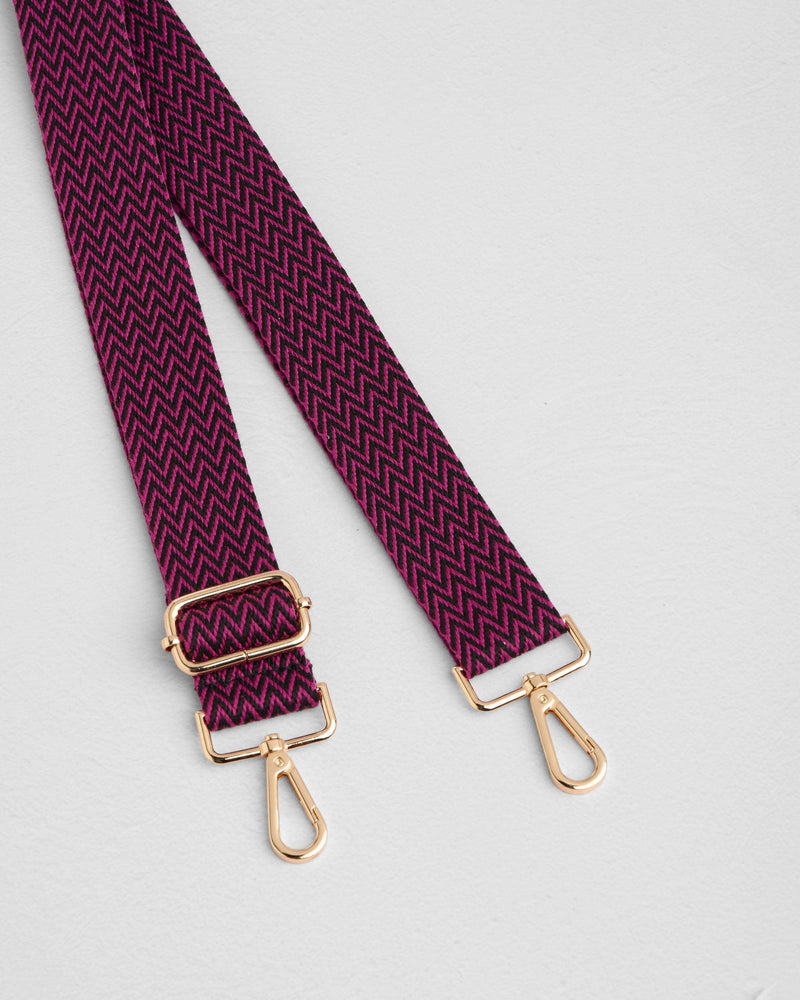 Strap Magenta Mini Chevron-Pom Pom London