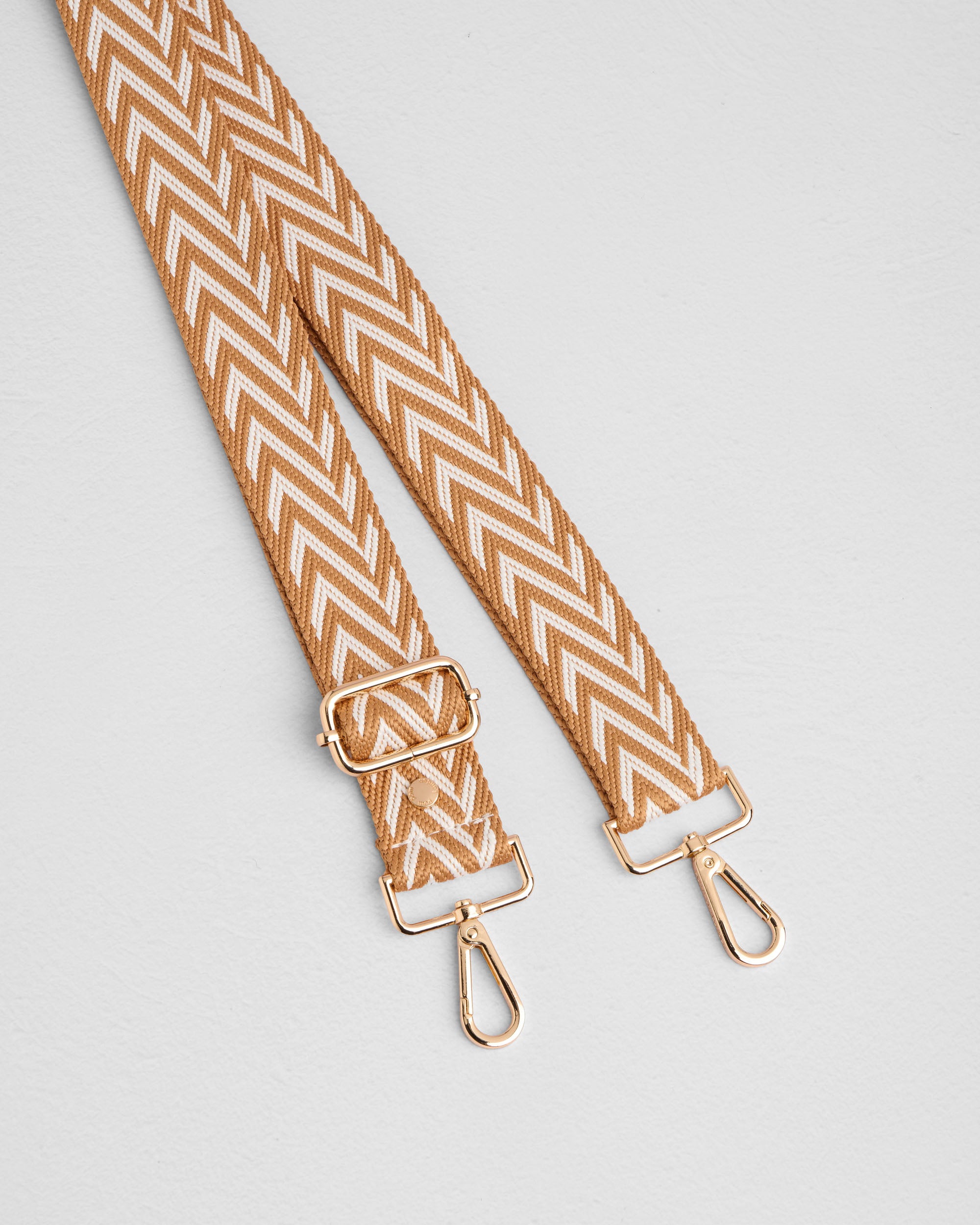 Crossbody Bag Strap in Maple Zig Zag - Pom Pom London