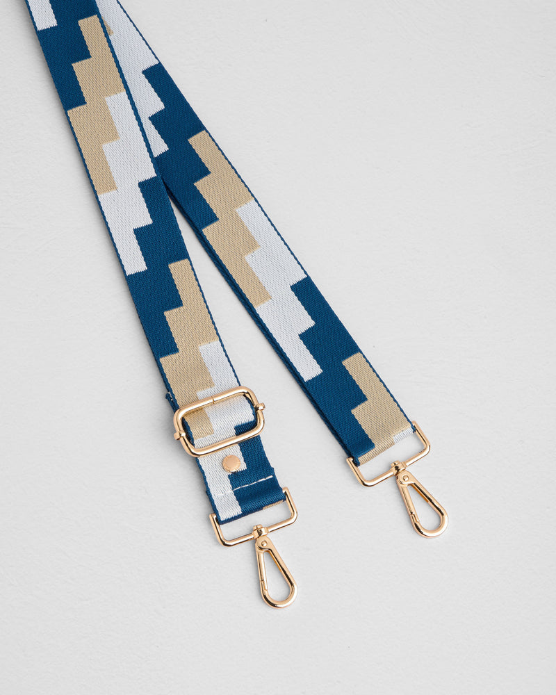 Strap Navy & Stone Geometric-Pom Pom London