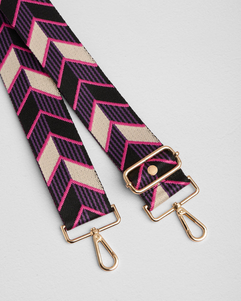 Purple & Pink Arrow bag strap | Pom Pom London