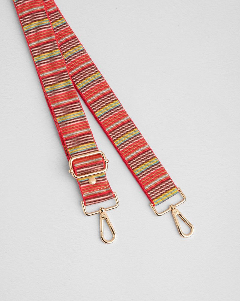 Strap Red Multi Stripe-Pom Pom London