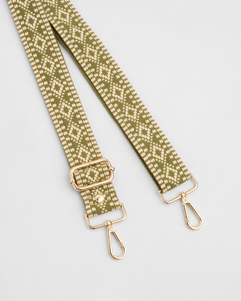 Sage Green Diamond Crossbody Bag Strap by Pom Pom London