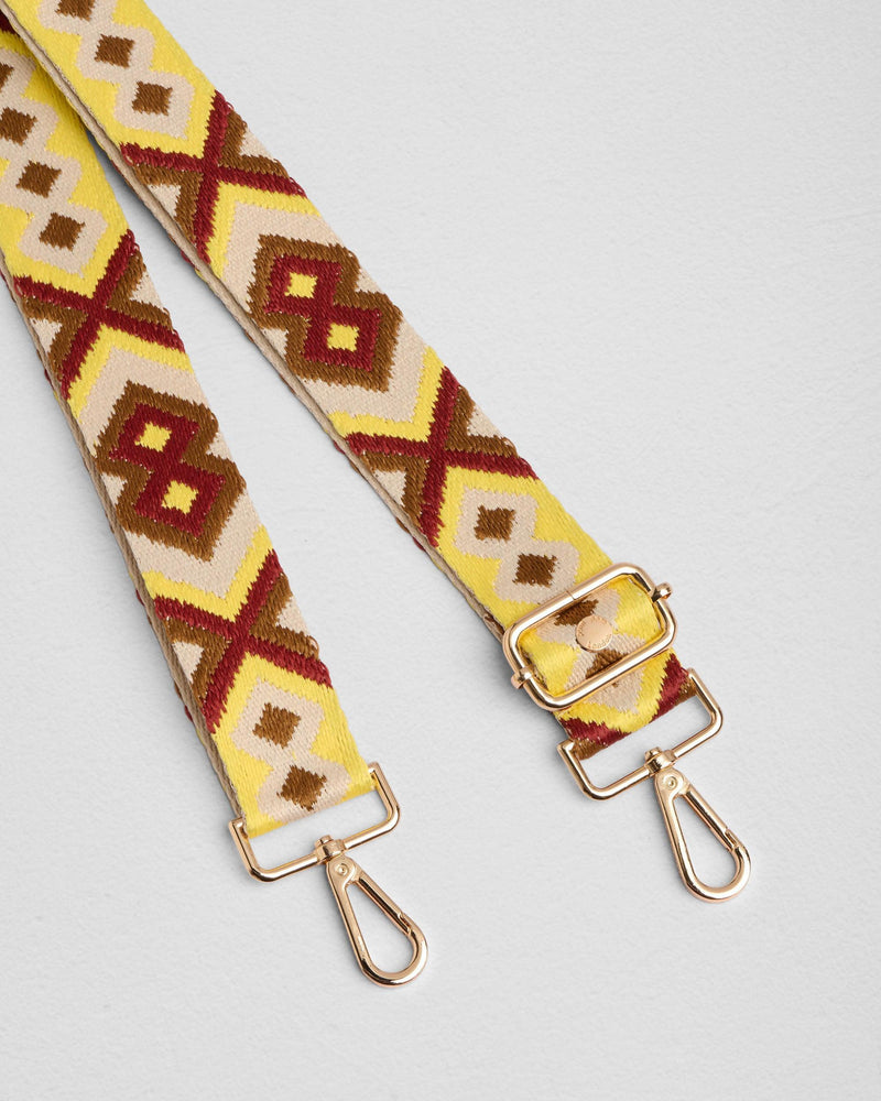 Straw Embroidered Diamond bag strap | Pom Pom London