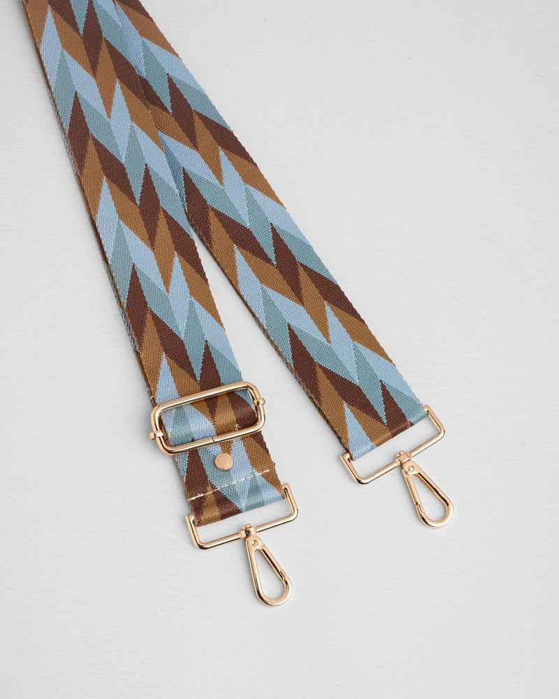 Strap Toffee & Blue Harlequin-Pom Pom London